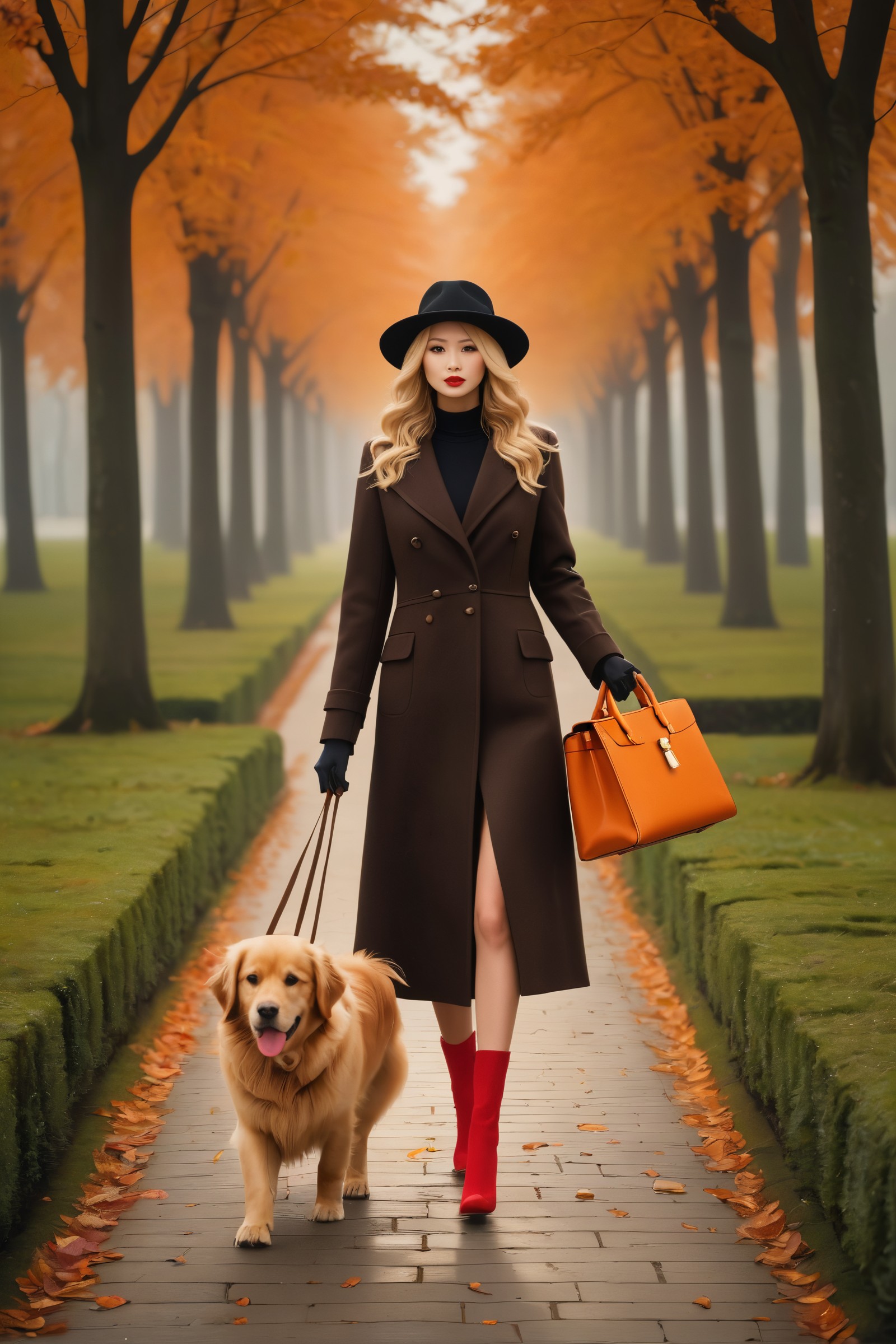 32635-phoenix by Arteiaman_SDXL_turbo-A golden retrievers wearing Dark brown wool coat.jpg